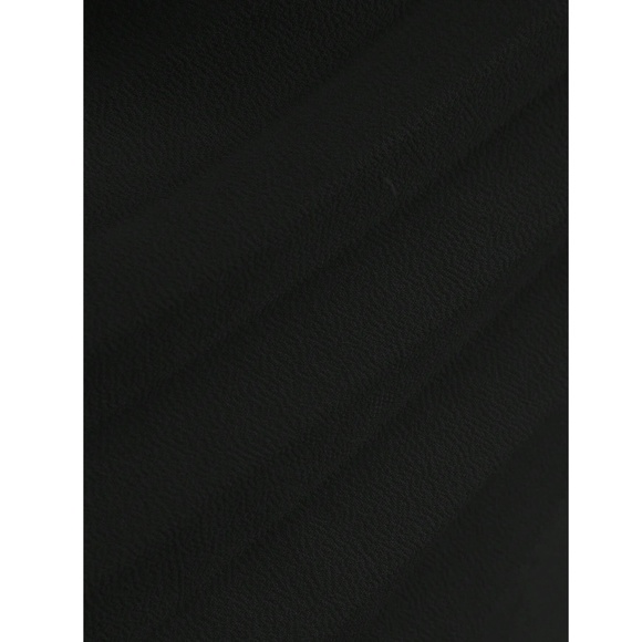 Pleated Black Mini Dress Tie Neck Short A-Line Flared - Picture 9 of 16